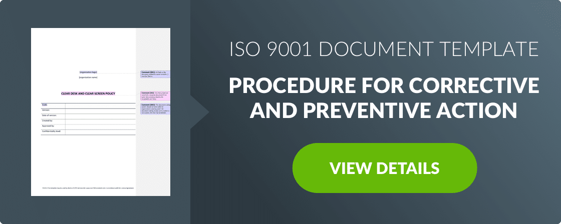 iso 9001 corrective action examples