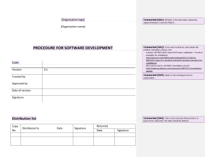 Procedure for Software Development - 9001Academy
