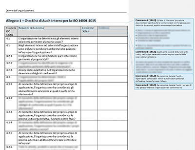 Checklist di Audit Interno - 14001Academy