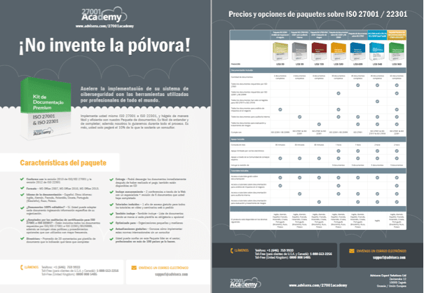 Paquete ISO 27001/ISO 22301 Auditoría Interna | 27001Academy